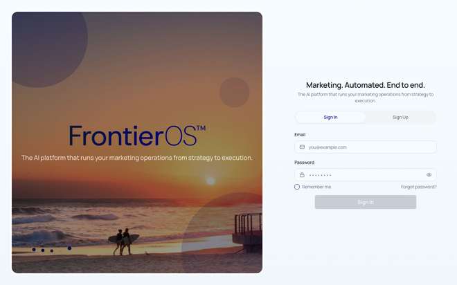 FrontierOS sign-in page