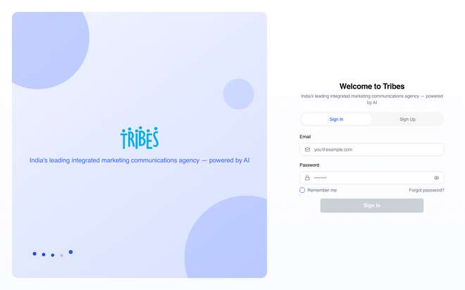 Tribes sign-in page
