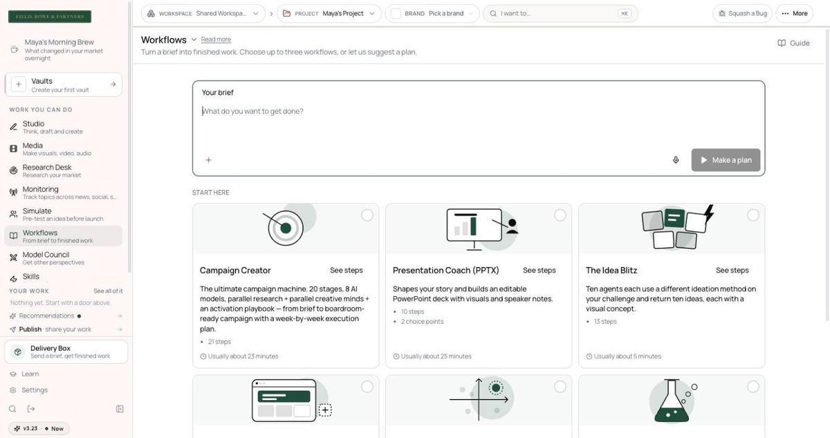 Workflows on the platform