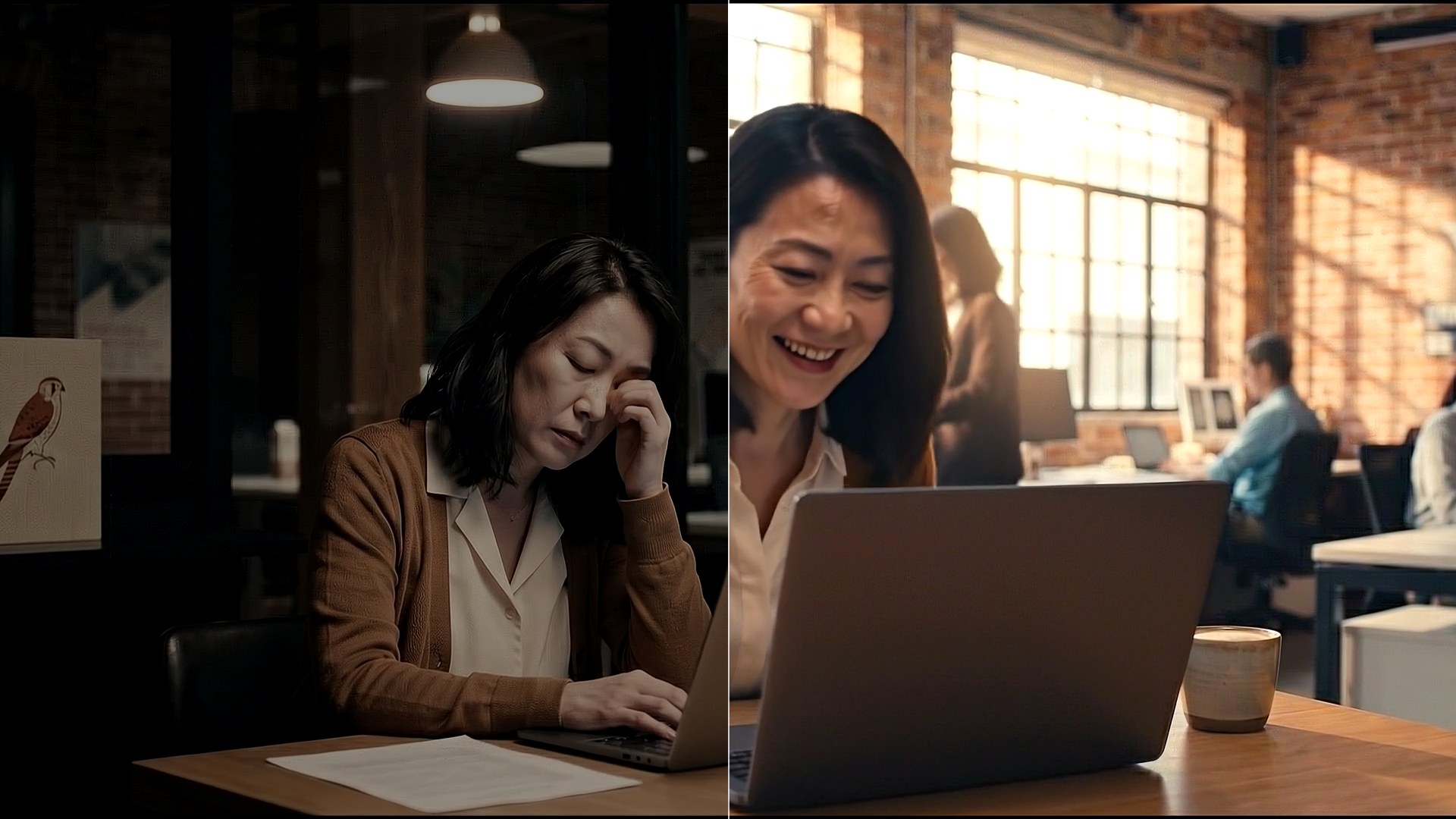 Quarter end: before and after, from the film